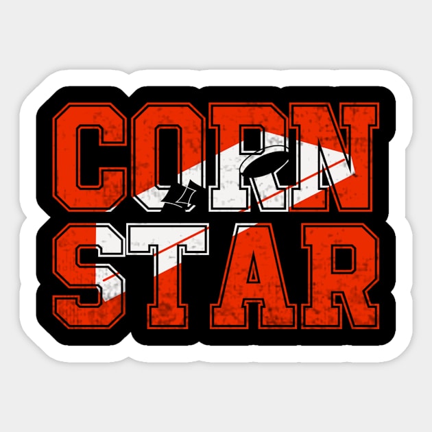 Corn Star Funny Cornhole Player Sticker by Visual Vibes